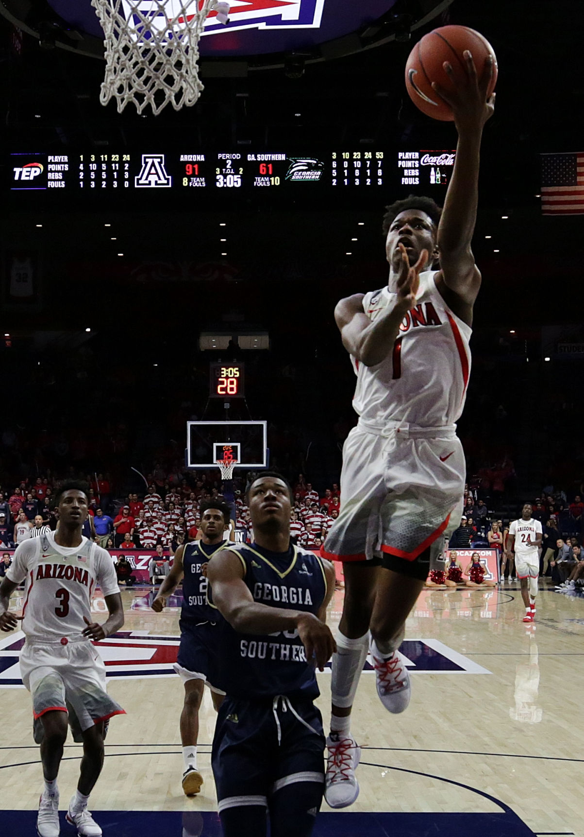 Arizona Wildcats 100, Georgia Southern Eagles 70